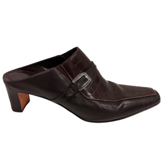 Brighton Tiana Leather Mules Sz 7 1/2 - Picture 2 of 13